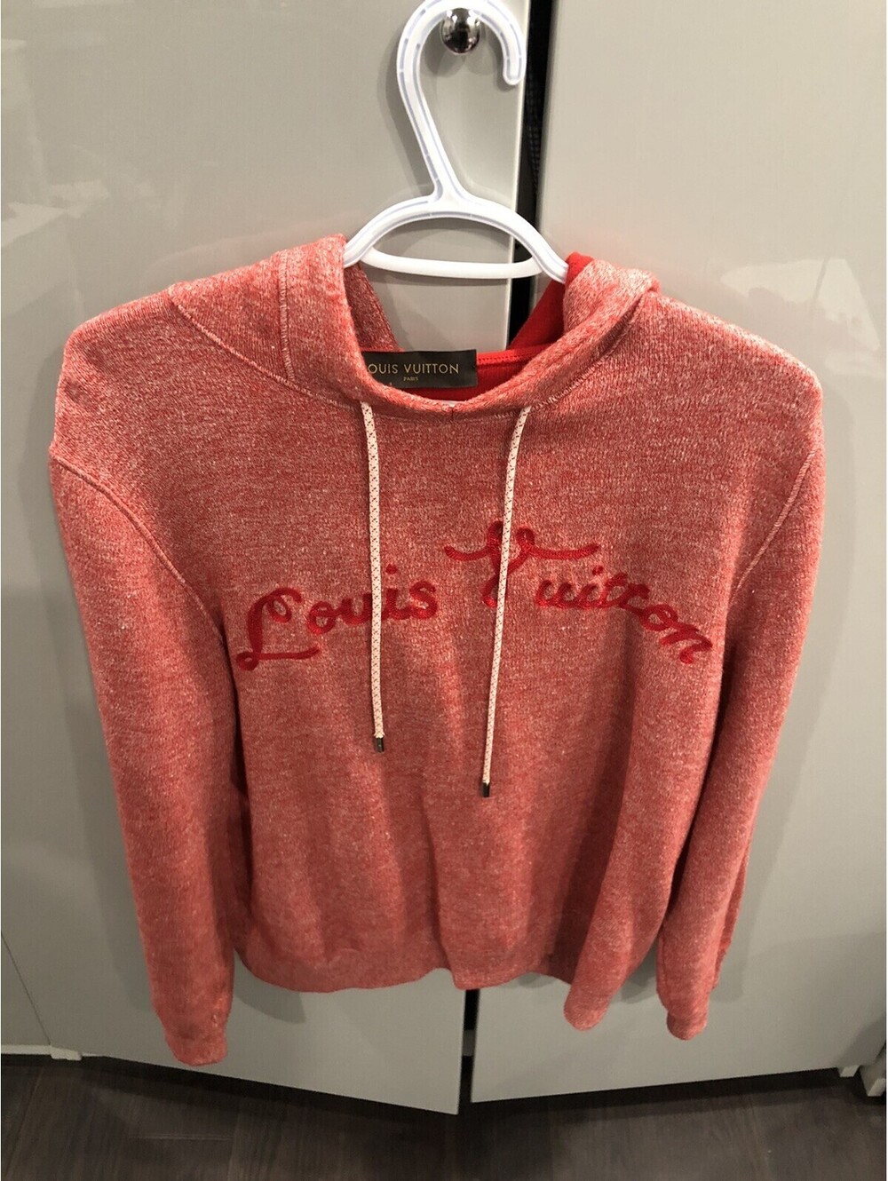 Louis Vuitton Red Hooded Sweater Size S Made in Italy